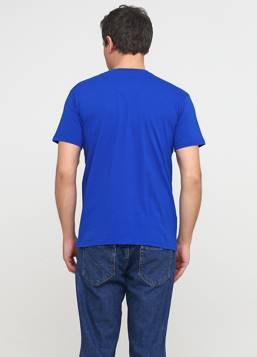 Синя футболка чоловіча синя з патріотичним принтом з коротким рукавом Malta