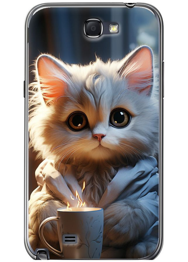 Силіконовий чохол 'Білий кіт' для Endorphone Samsung Galaxy Note 2 N7100 (265398068)