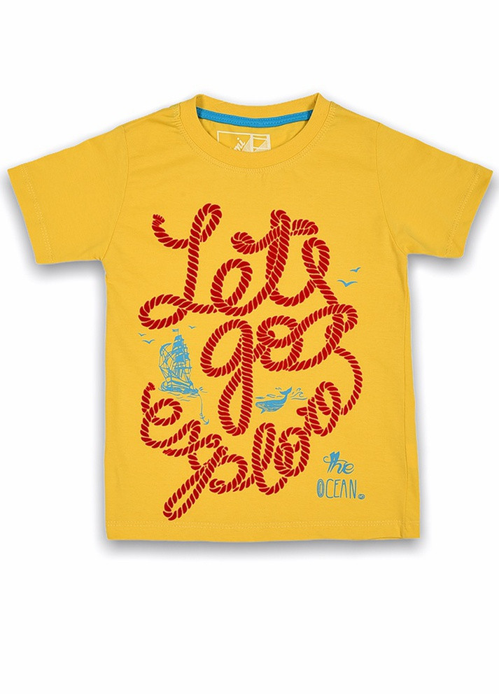 Желтая летняя футболка детская жёлтая Let's Shop