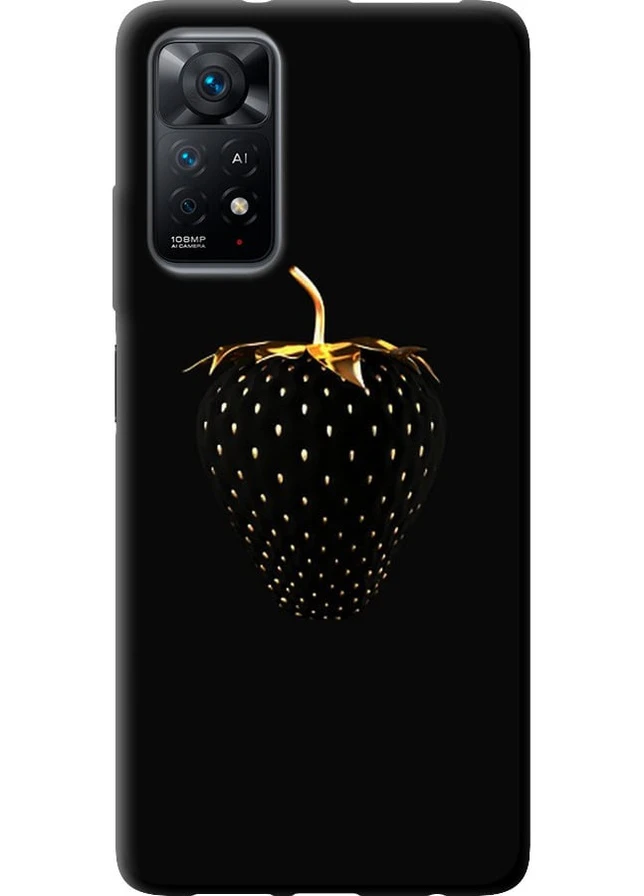 TPU чорний чохол 'Чорна полуниця' для Endorphone Xiaomi Redmi Note 11 (258087952)