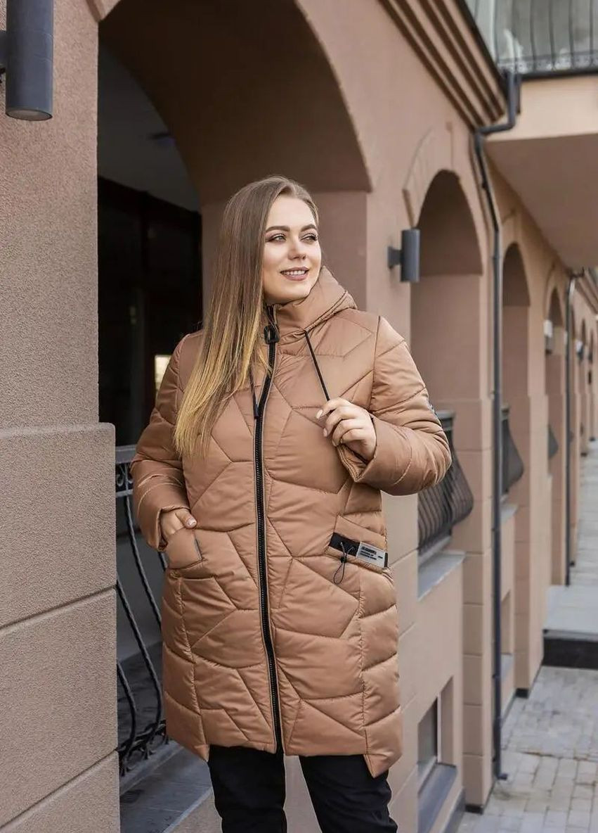 Горчичная зимняя зимняя женская куртка большого размера SK