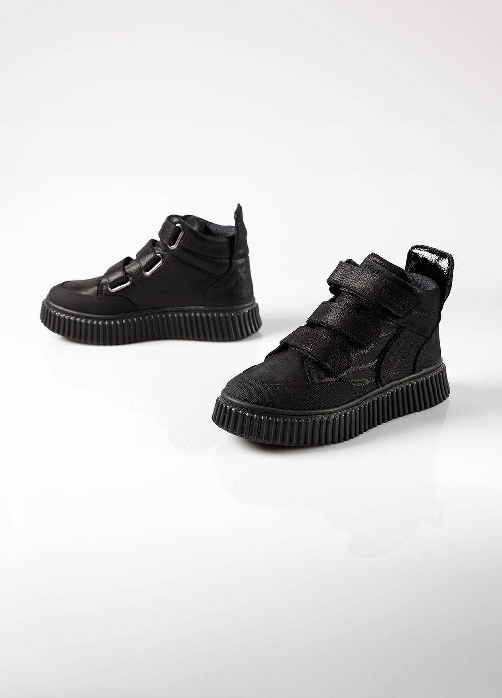 Черные повседневные осенние ботинки на байке из натуральной кожи для девочки 9082 36 24,5см черный 67933 Tutubi