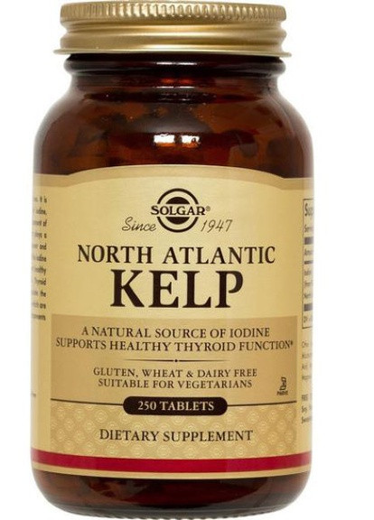 Ламінарія йод North Atlantic Kelp 250 Tablets Solgar (256946234)