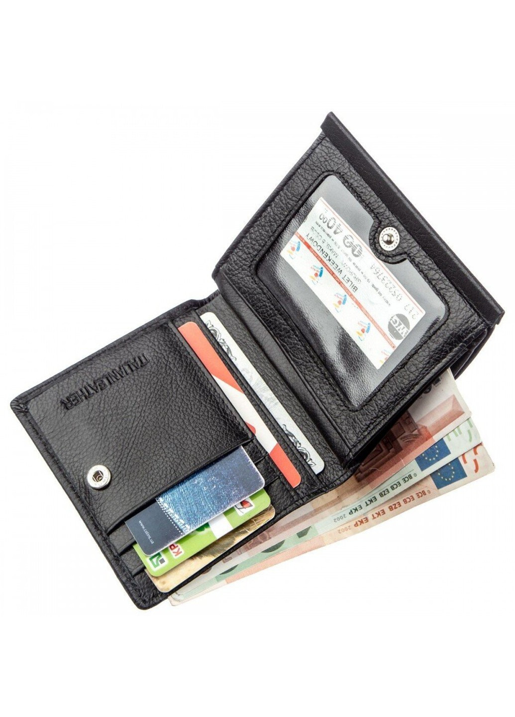 Жіночий чорний гаманець з натуральної шкіри ST Leather 18919 Чорний ST Leather Accessories (262453830)
