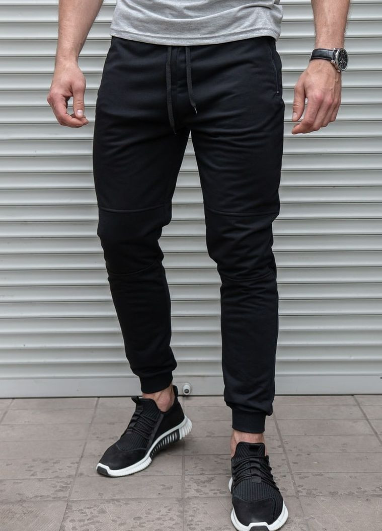Чорні спортивні штани на манжеті Vakko (277868526)