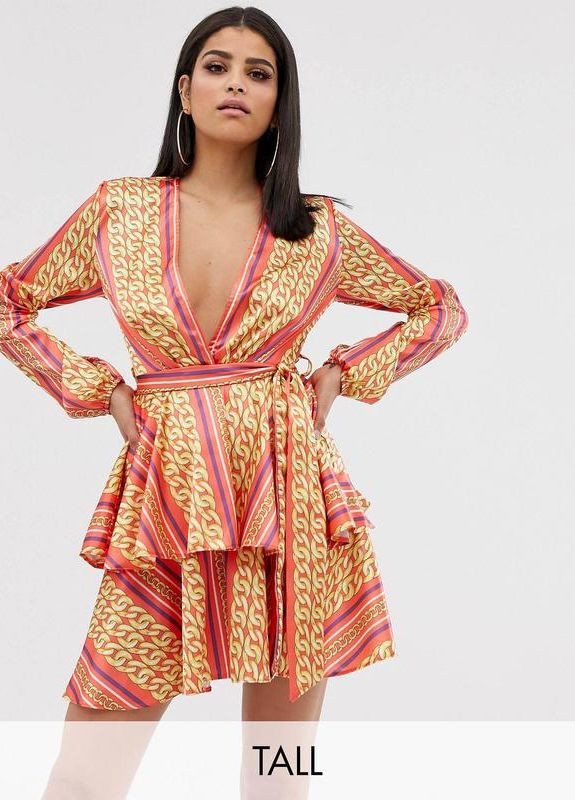 Оранжевое платья мини No Brand