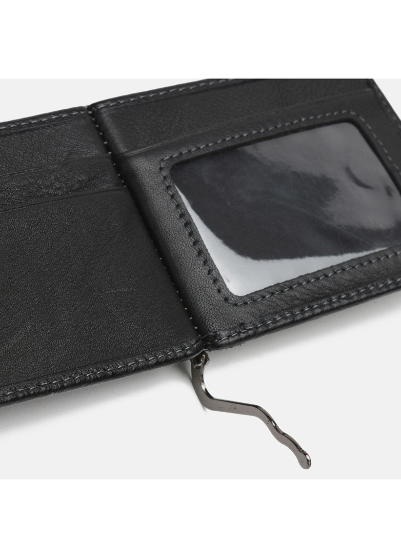 Зажим для денег кожаный Ricco Grande 121-22 черный на магните с монетницей HandyCover (259908712)