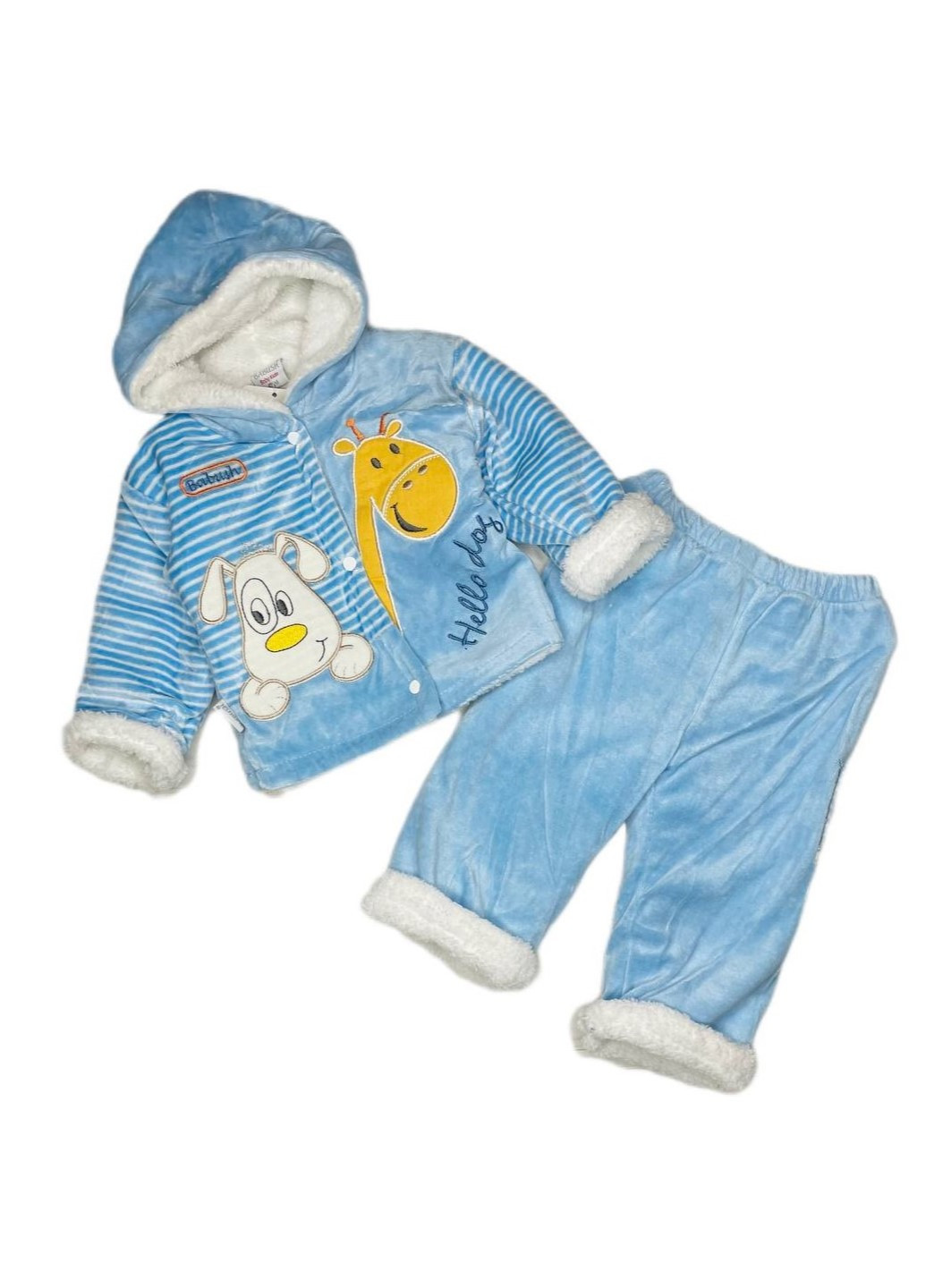 Голубой зимний костюм (кофта, брюки) Babush