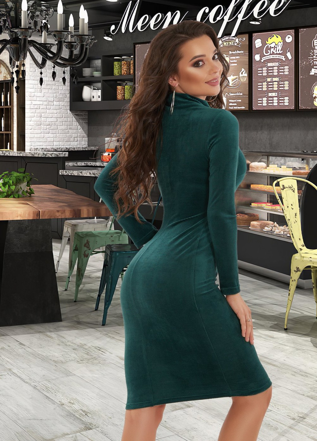 Зелена сукнi норма стильна оксамитова сукня (ут000054012) Lemanta
