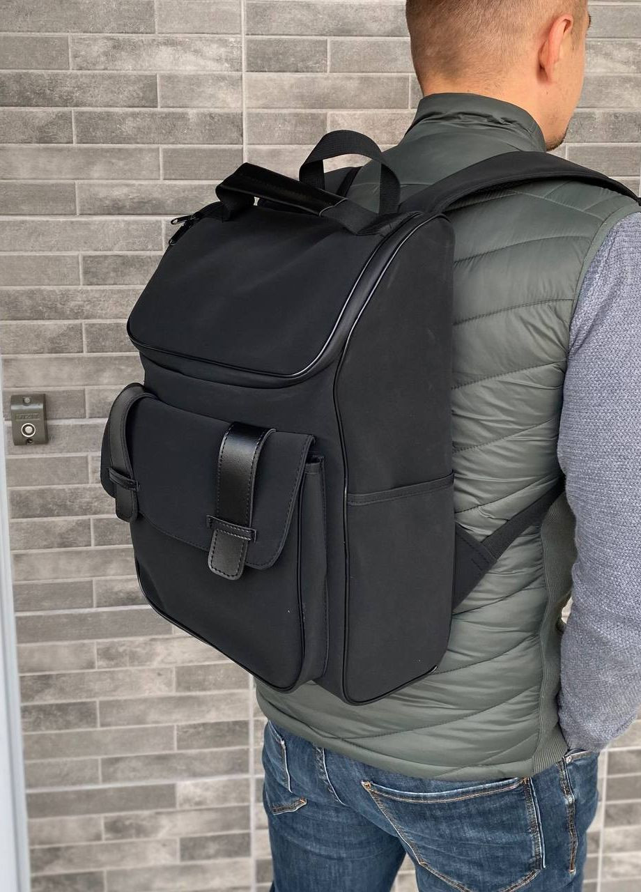 Чорний універсальний рюкзак портфель матовий Hugo No Brand (266694770)