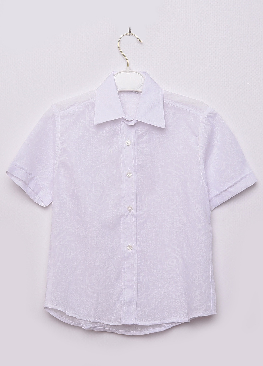 Белая классическая рубашка с абстрактным узором Let's Shop