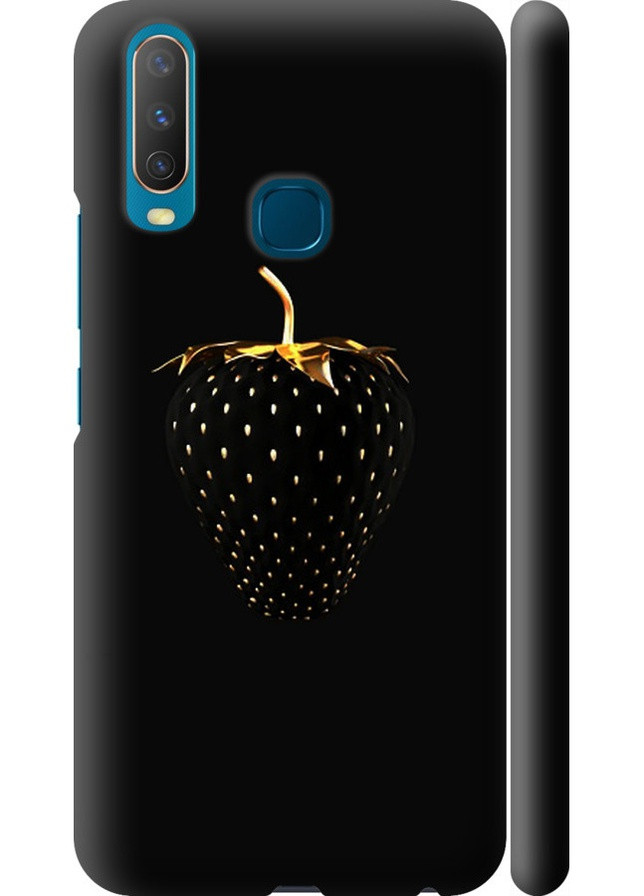 3D пластиковый матовый чехол 'Черная клубника' для Endorphone Vivo Y15 (257906432)