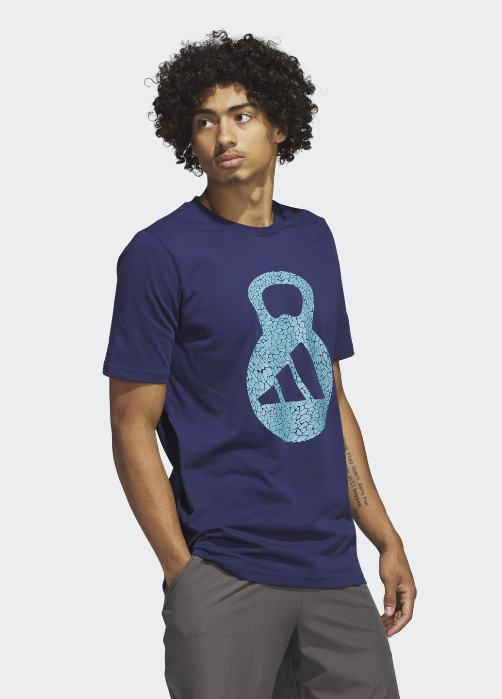 Синя футболка aeroready training logo graphic short sleeve adidas