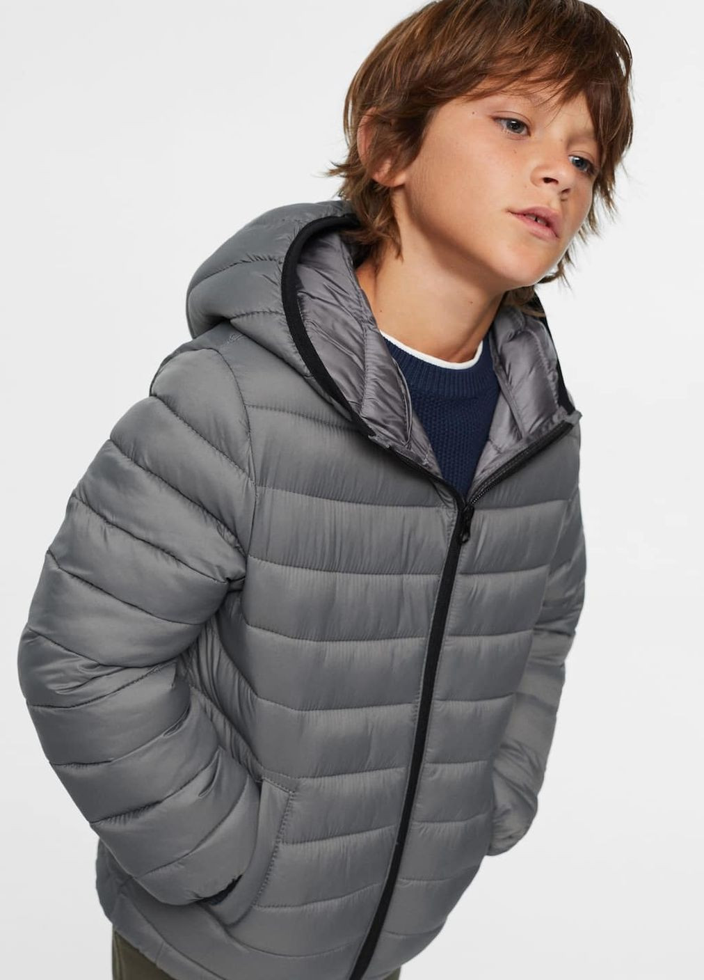 Сіра демісезонна демісезонна куртка для хлопчика 9376 110 см сірий 70349 Mango