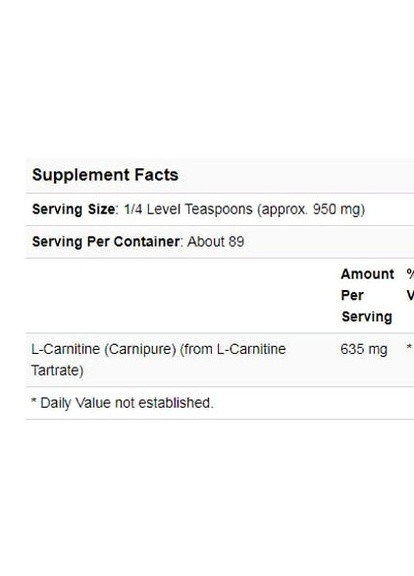 L-Carnitine, Pure Powder, 3 oz 85 g /89 servings/ NF0217 Now Foods (256721665)
