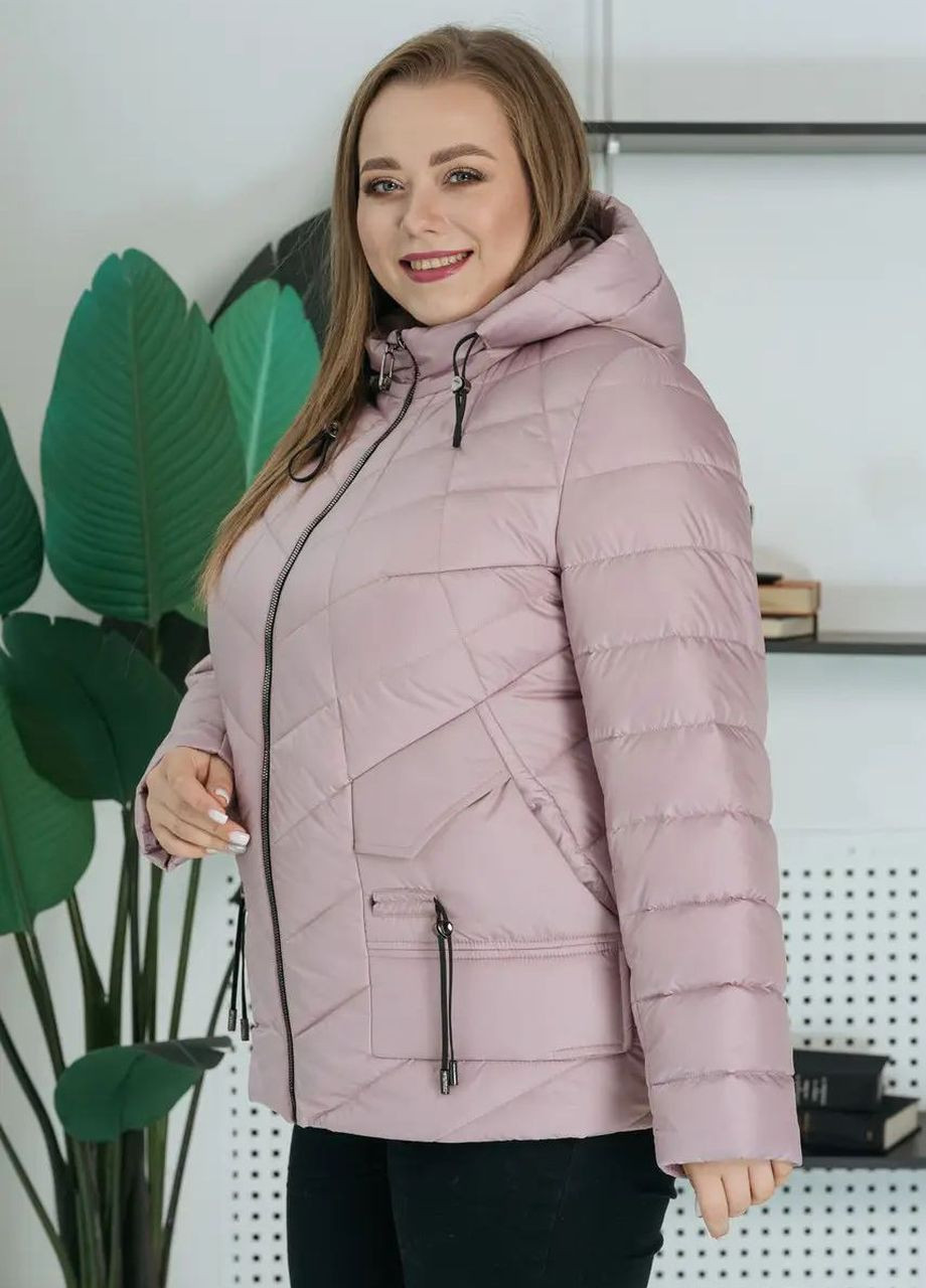 Пудрова демісезонна демісезонна жіноча куртка великого розміру SK