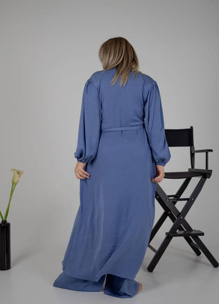 Синяя женский пижамный костюм тройка цвет джинсовый р.l/xl 448617 New Trend