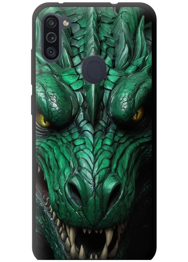 TPU черный чехол 'Зелёный дракон v2' для Endorphone Samsung Galaxy M11 M115F (275648338)