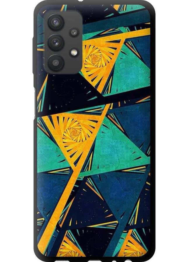TPU черный чехол 'Арт, абстракция, желтый, синий' для Endorphone Samsung Galaxy A32 A325F (276311869)