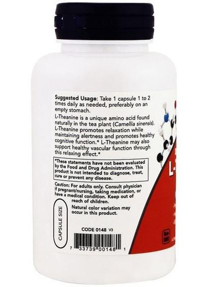 L-Theanine 200 mg 120 Veg Caps Now Foods (256722806)