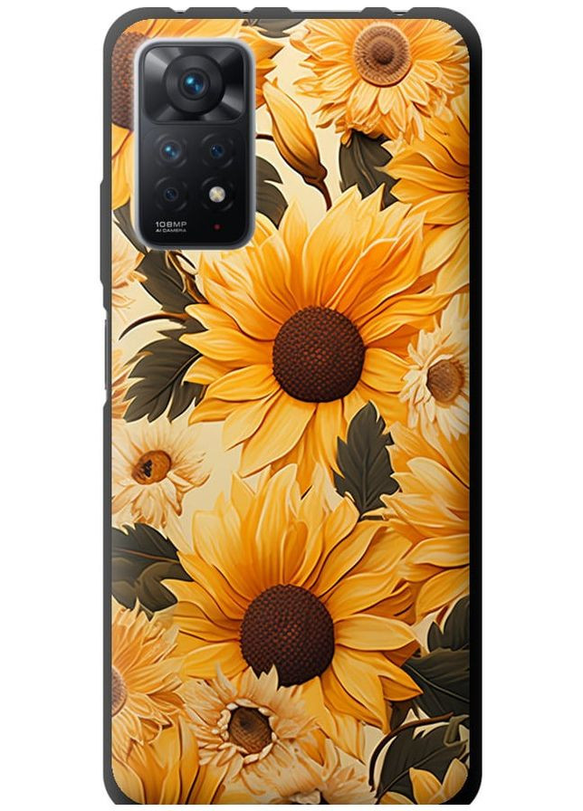 TPU чорний чохол 'Соняшники 2' для Endorphone Xiaomi Redmi Note 12 Pro (267238466)