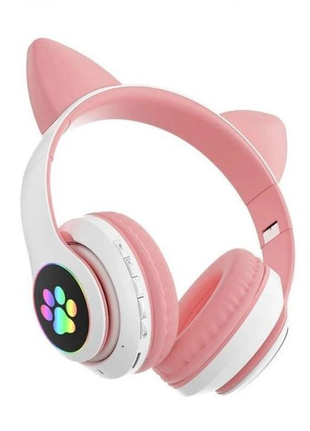 Беспроводные детские Bluetooth наушники с кошачьими ушками и цветной подсветкой Cat STN 28 (Розовые) No Brand (277815352)