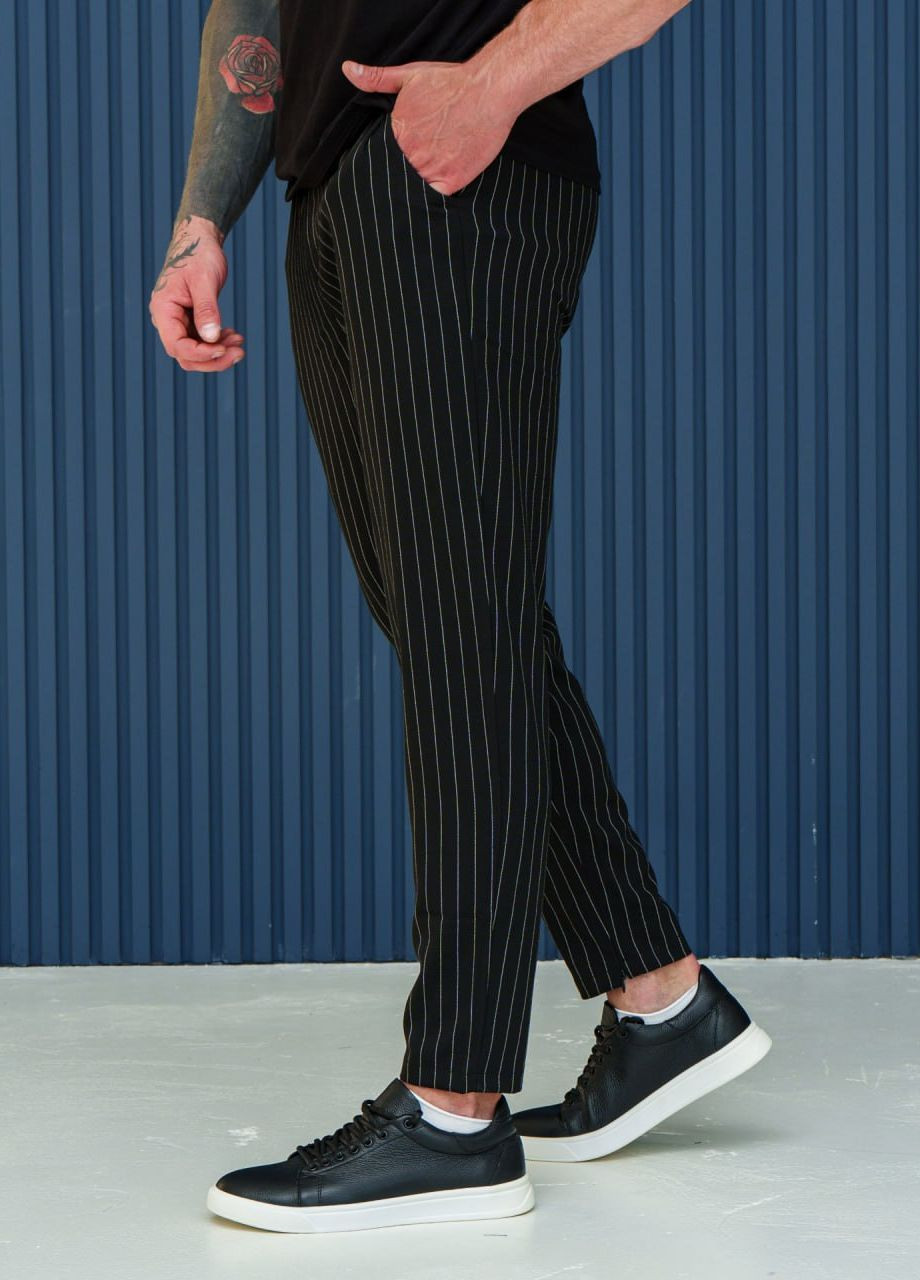 Черные классические демисезонные укороченные, классические, прямые, зауженные брюки Vakko