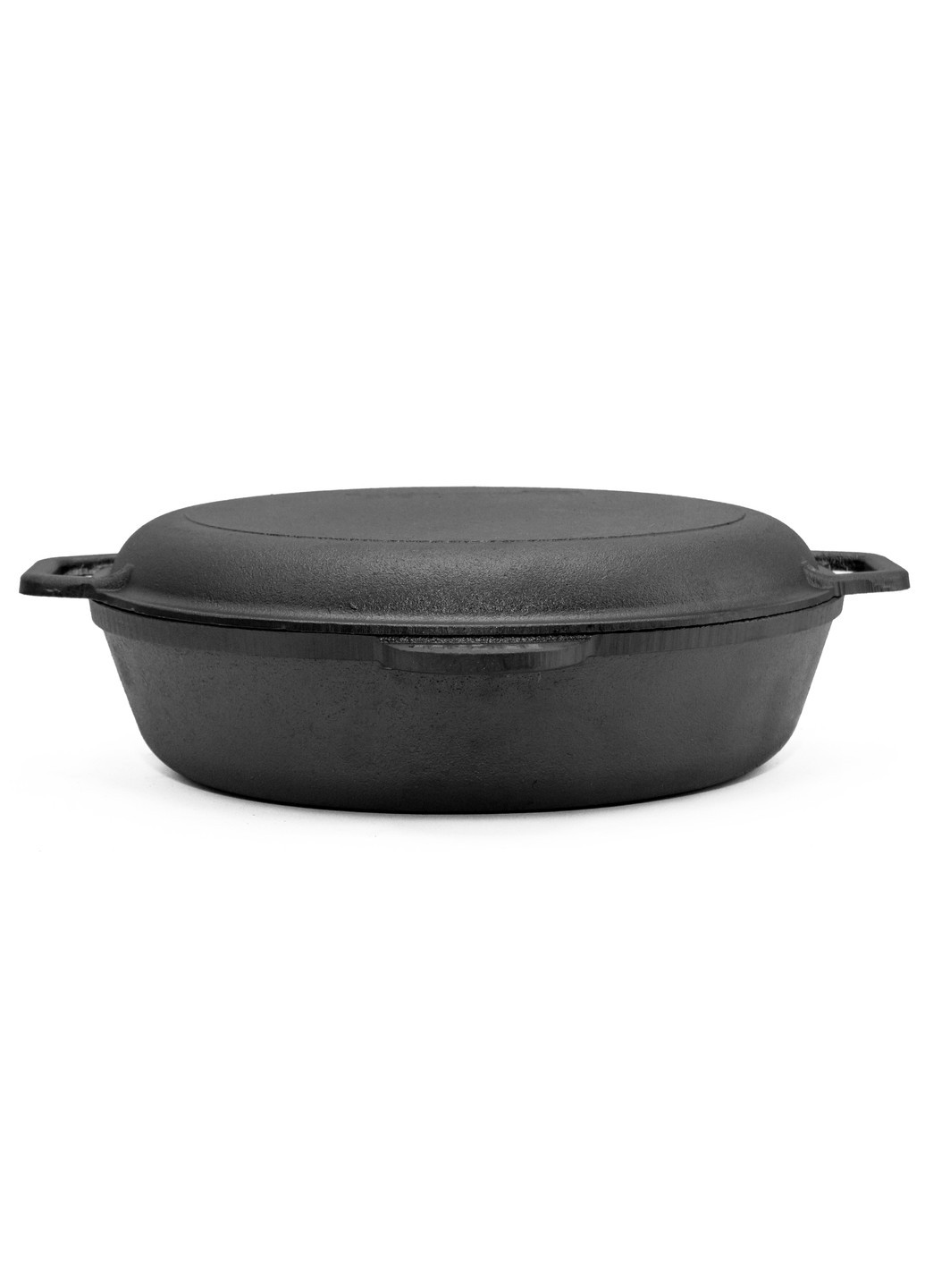 Сковорода чавунна 28 см з чавунною кришкою-сковородою Brizoll (276390211)