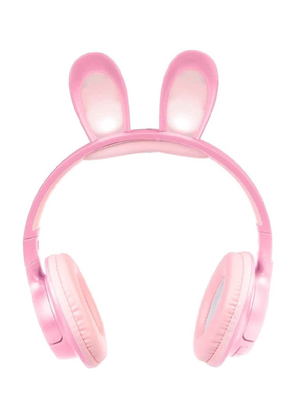 Детские беспроводные блютуз наушники с микрофоном LED подсветкой ушками кролика 300 mAh (475687-Prob) Розовые Unbranded (269993133)