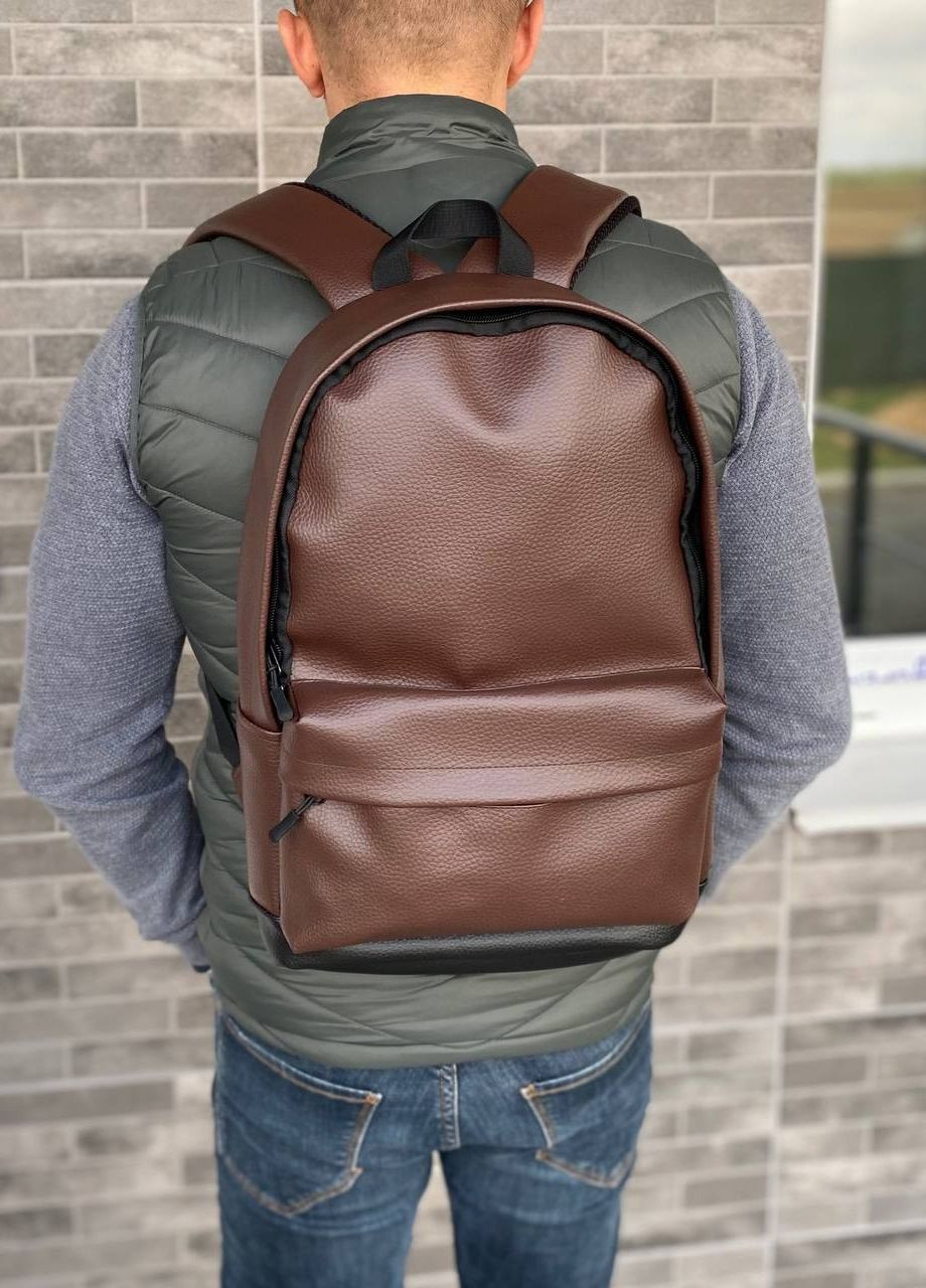 Коричневый рюкзак портфель Town Style No Brand (265399757)