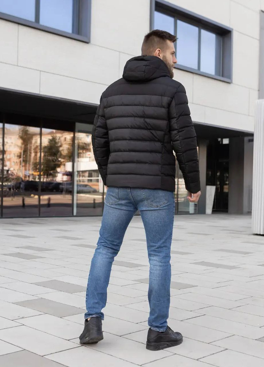 Черная зимняя зимняя мужская куртка большого размера SK