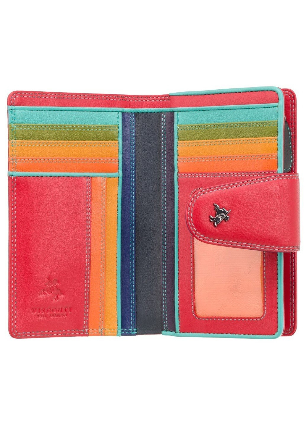Шкіряний жіночий гаманець SP30 Ylang c RFID (Red Multi Spectrum) Visconti (261851494)