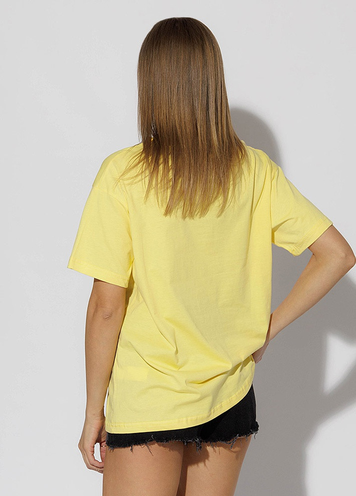 Жовта літня жіноча футболка регуляр колір жовтий цб-00218983 Madmext