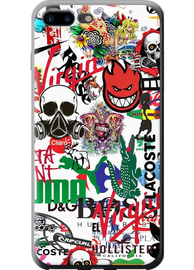 Силіконовий протиударний с посиленими кутами чохол 'Many different logos' для Endorphone Apple iPhone 8 Plus (258484270)