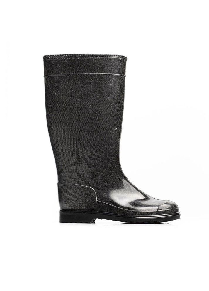 Черные резиновые сапоги глиттер черный Oldcom