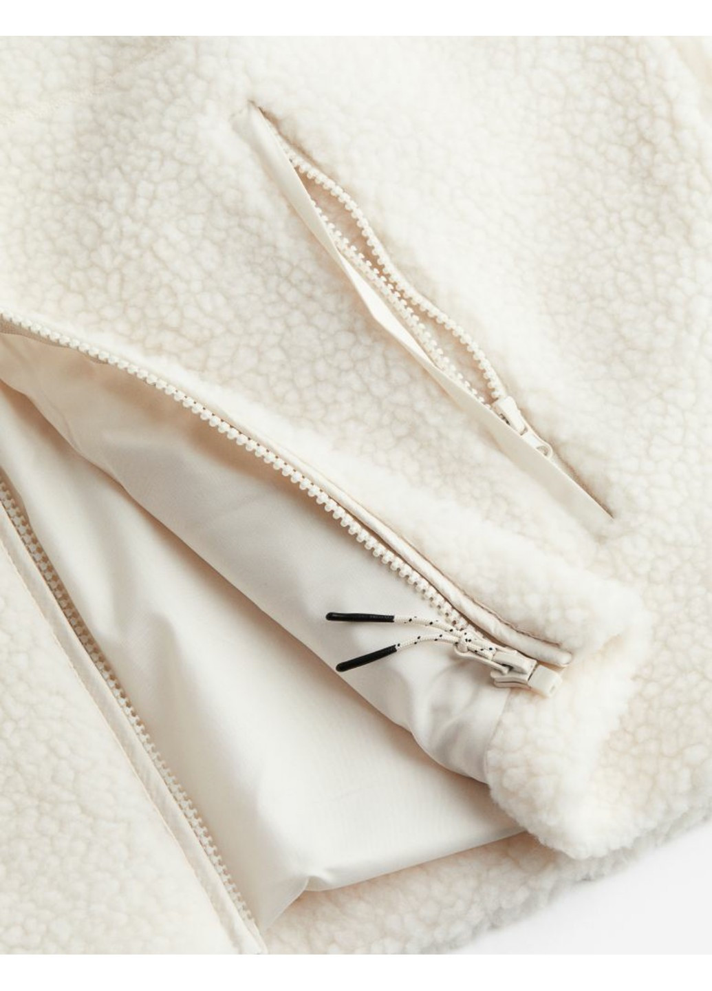 Белая демисезонная женская плюшевая куртка н&м (56190) xs белая H&M