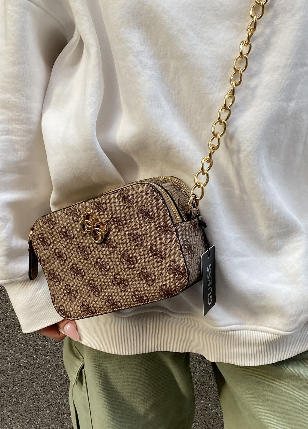 Жіноча сумка коричнева бежева Guess (276062411)