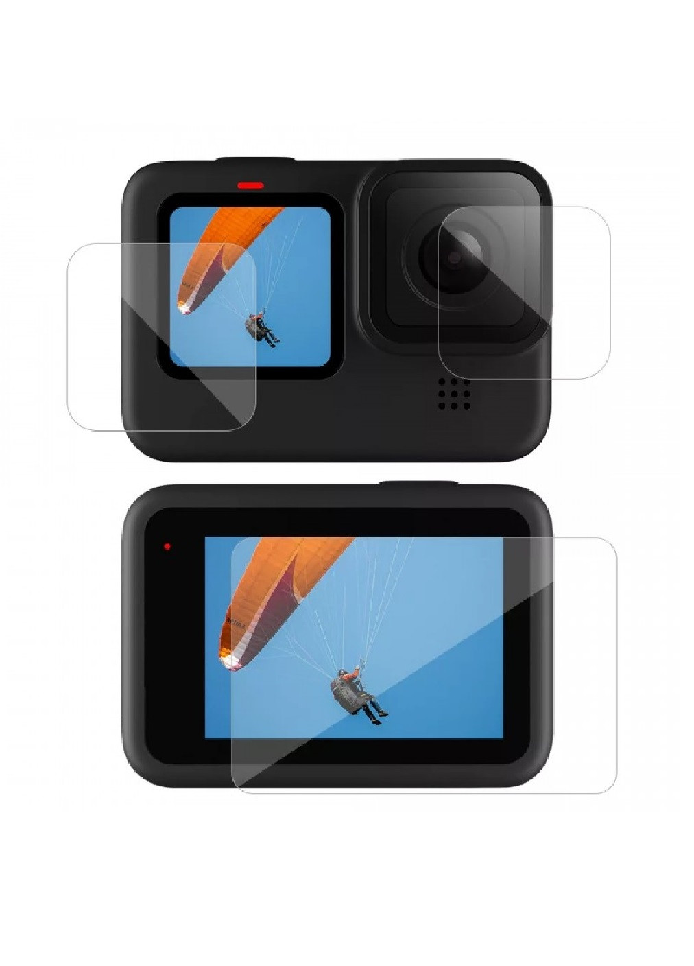 Скло захисне на екрани та об'єктив для GoPro Hero 9, 10, 11 Black (473939-Prob) Unbranded (256930424)