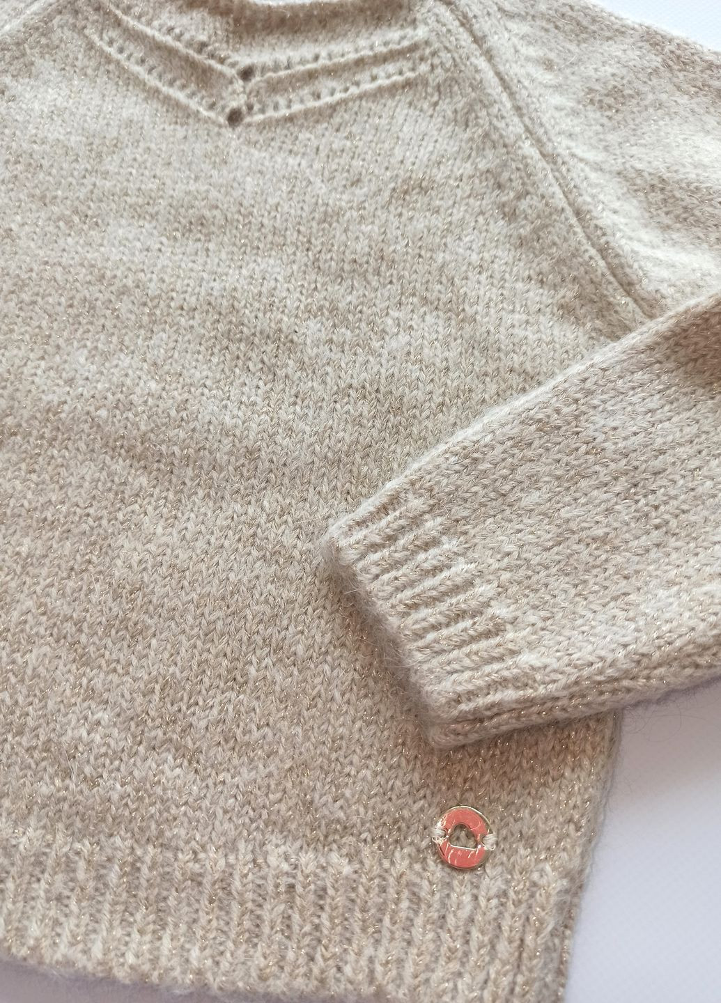 Бежевий зимовий светр для дівчинки 4322-29 бежевий пуловер Mayoral