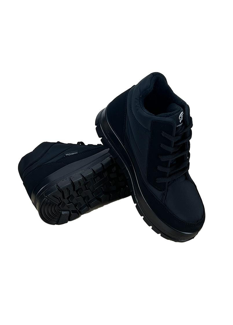 Дутики жіночі черевики короткі чорні на шнурівці 14501-10 Progres (265331317)