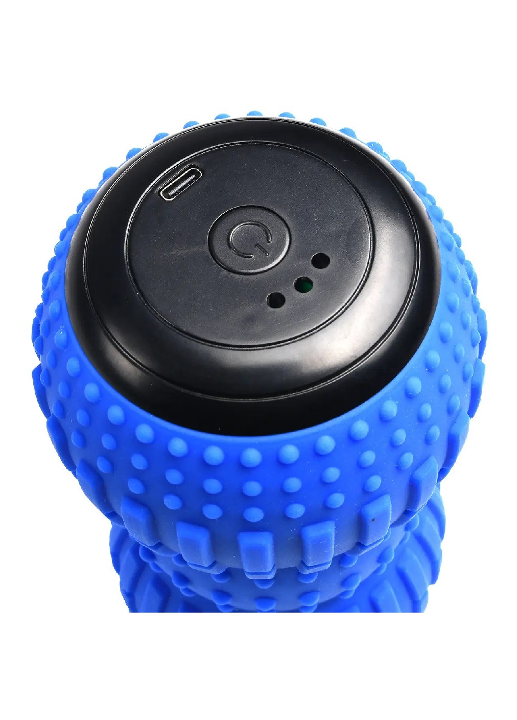 Масажер масажний м'яч для тіла вібраційний подвійний 4 режими пластик силікон 17,5х9х9 см (476064-Prob) Синій Unbranded (276056969)