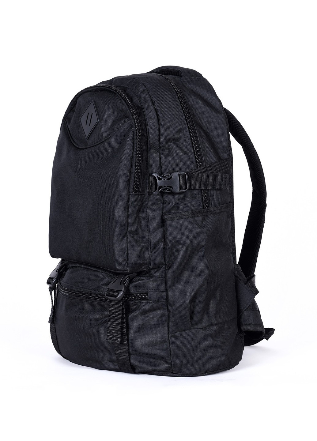 Однотонний середній чоловічий місткий непромокальний зносостійкий міцний рюкзак чорного кольору No Brand (258653572)