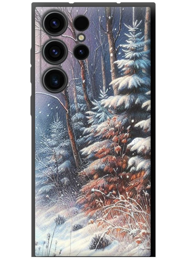 TPU черный чехол 'Зимний пейзаж' для Endorphone Samsung Galaxy S23 Ultra (275459564)