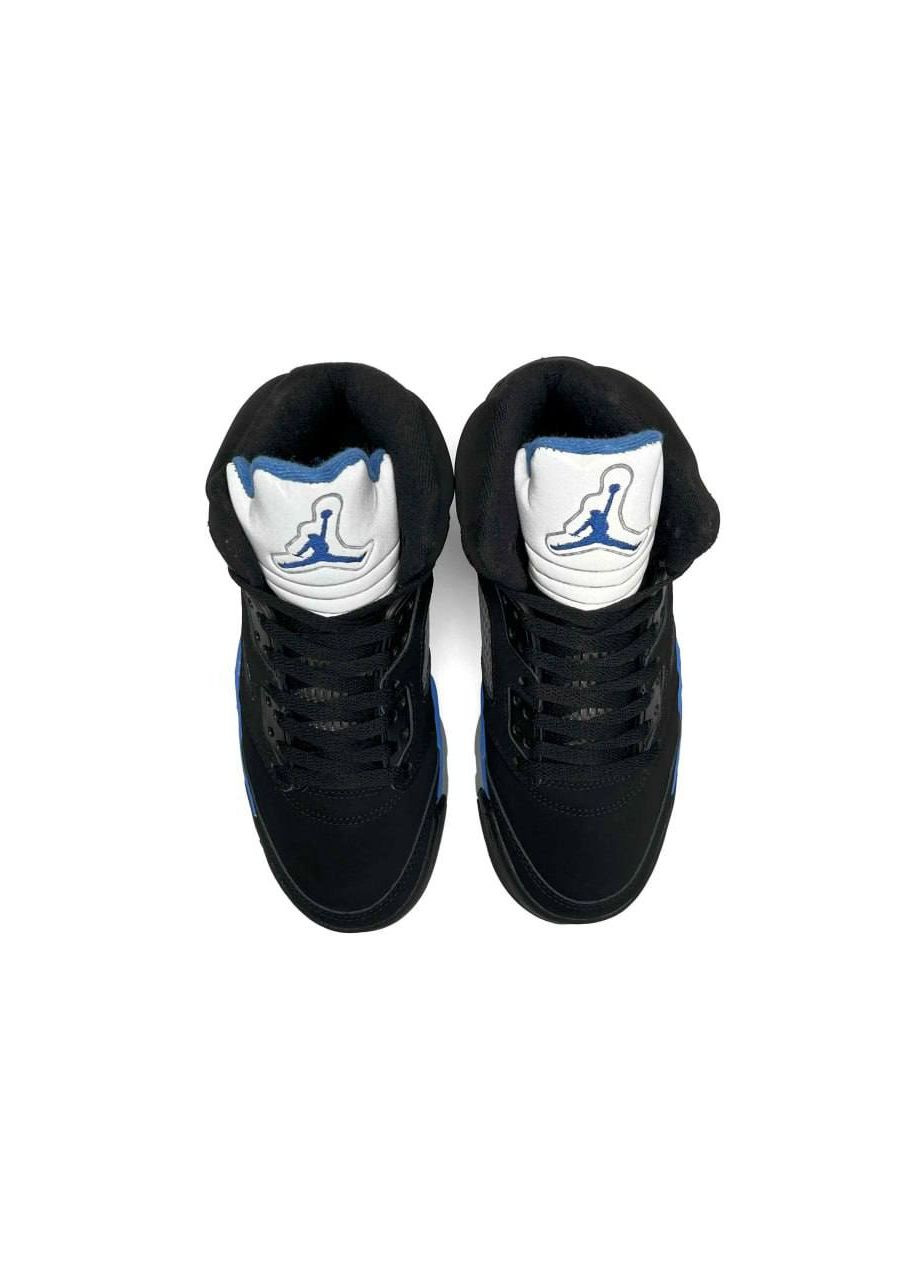 Черные демисезонные кроссовки женские, вьетнам Nike Air Jordan 5 Retro Black Blue