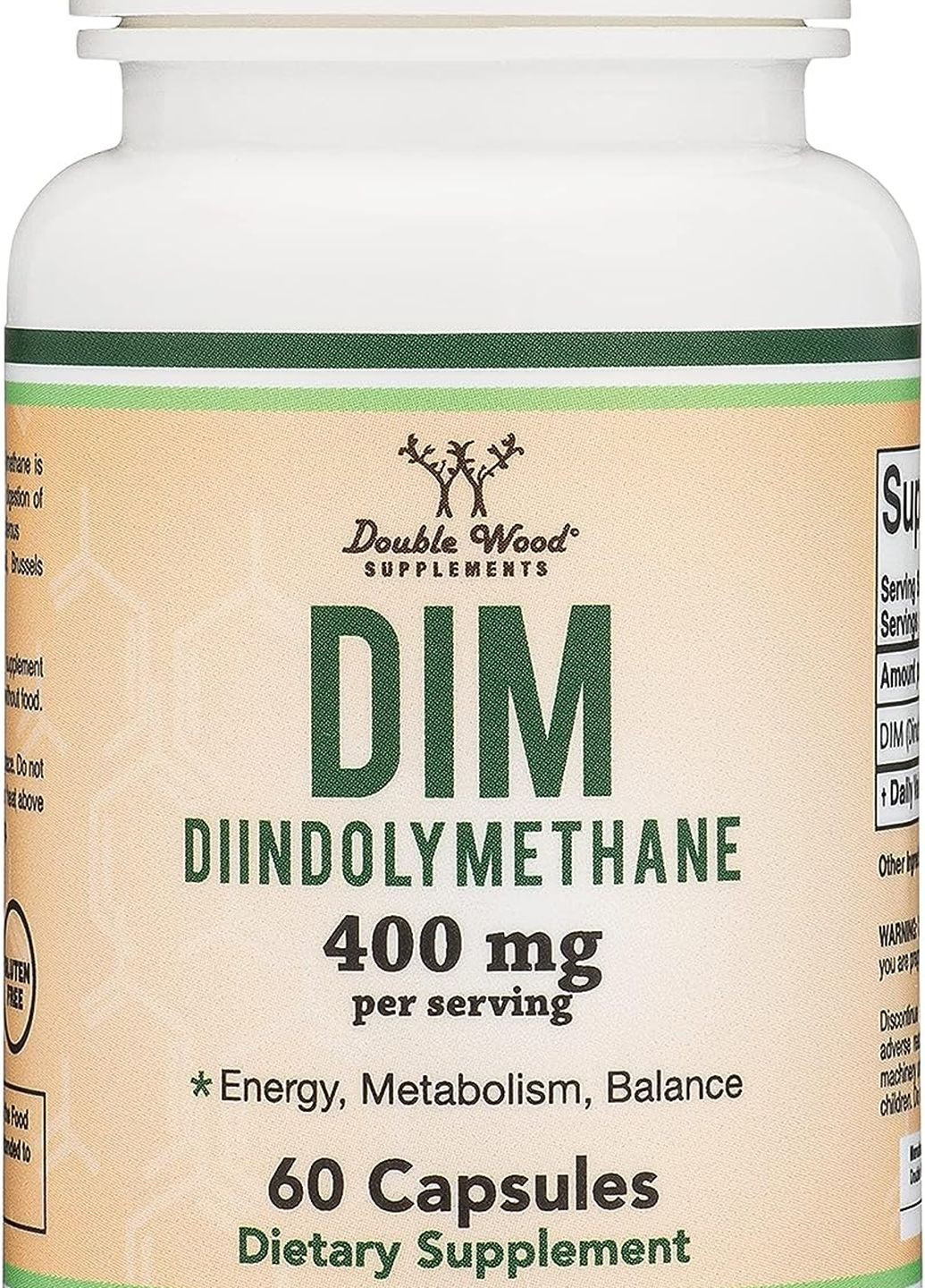 Дініндолілметан Double Wood DIM (Diindolylmethane) 400 mg (на 2 капсули), 60 capsules Double Wood Supplements (261765770)