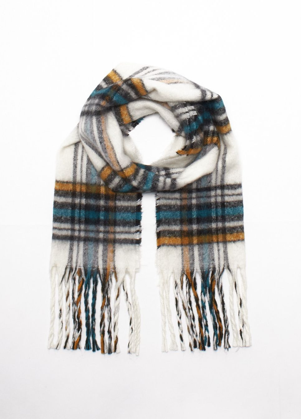 Шарф,белый-черный-голубой, C&A (272103588)