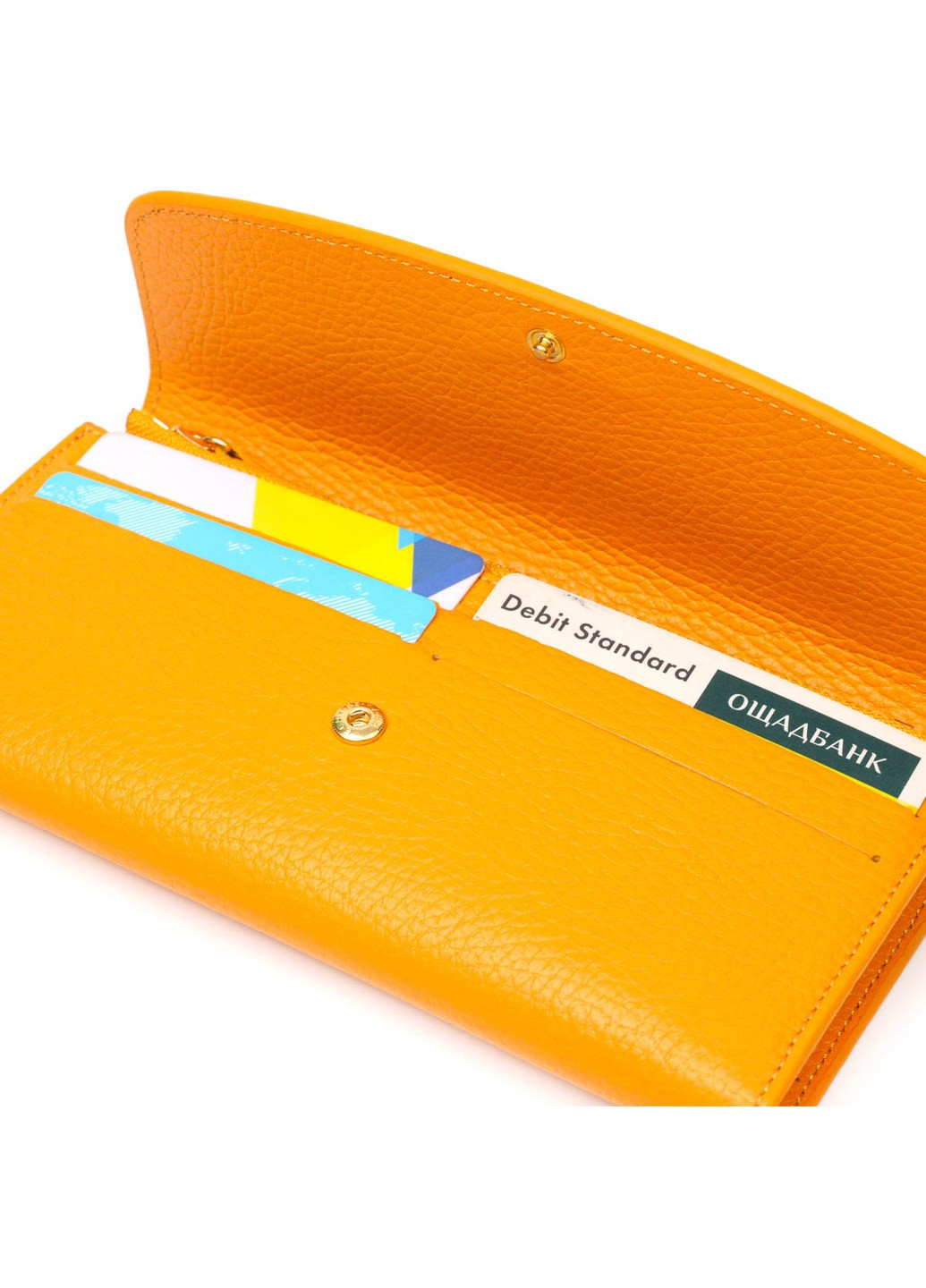 Відмінний жіночий гаманець з монетницею на блискавці з натуральної шкіри 21978 Жовтий Tony Bellucci (262158041)