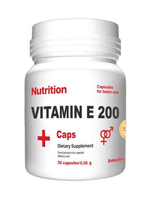 Вітаміни E 200 30 капсул EntherMeal (257941193)