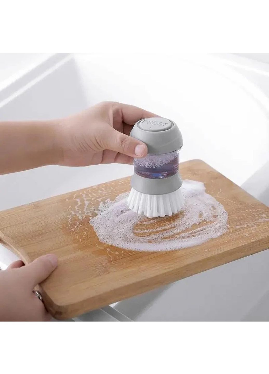 Щітка для посуду з дозатором для миючого засобу Cleaning Pot Brush з підставкою Kitchen Master (268737510)