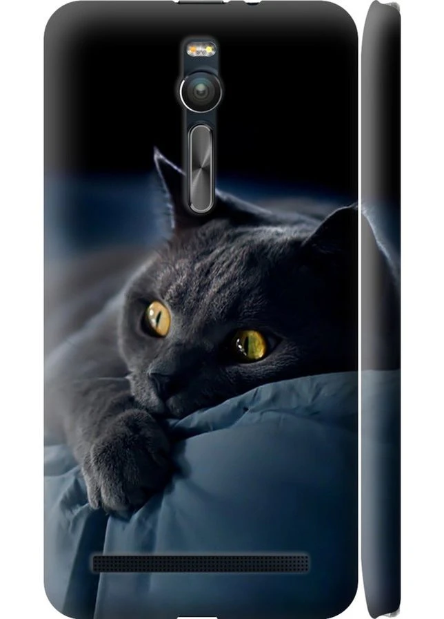 3D пластиковый матовый чехол 'Дымчатый кот' для Endorphone Asus Zenfone 2 ZE551ML (274065593)